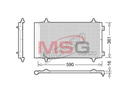 Конденсатор кондицiонера CITROEN/FIAT/PEUGEOT Jumpy/Scudo/Expert "1,6-2,0 "06>> DENSO DCN21018 (фото 1)