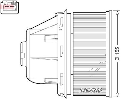 Вентилятор обігрівача FORD C-Max/Focus/Galaxy/Kuga/Mondeo/S-Max "1,4-2,5 "03-15 DENSO DEA10053