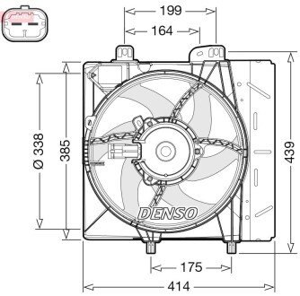 Вентилятор радіатора CITROEN/DS/PEUGEOT C3/DS3/208 "1,0-1,6 "02>> DENSO DER07011