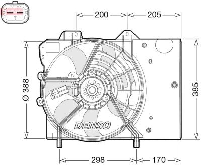 Вентилятор радіатора CITROEN/DS/PEUGEOT C-Elysee/DS/301 "1,2-1,6 "12>> DENSO DER21024