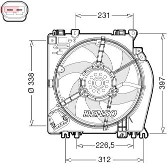 Вентилятор радіатора NISSAN Micra/Note "1,5-1,6 "03-12 DENSO DER46002