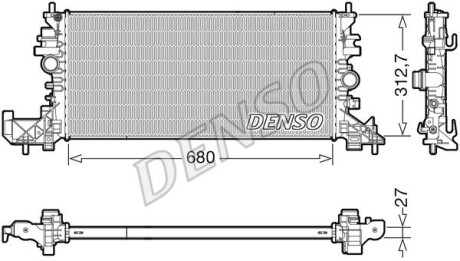 Радіатор двигуна DENSO DRM20118