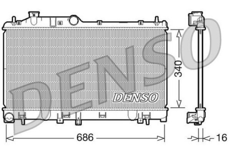 Радіатор двигуна DENSO DRM36007