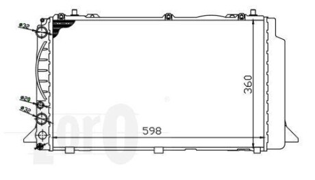 Радіатор води Audi 80 -96 1.9TDI/2.0i DEPO 003-017-0011