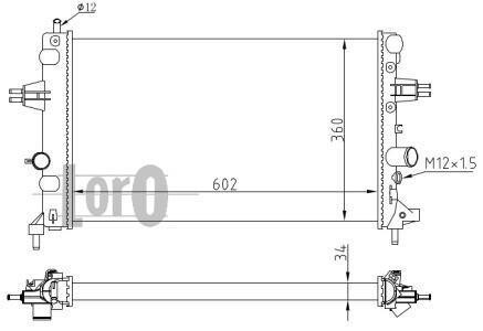 Радіатор охолодження двигуна ASTRA/ZAFIRA 1.6i 98- DEPO 037-017-0001