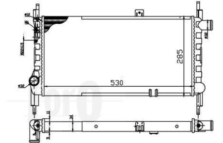 Радіатор охолодження двигуна KADETT E 1.2 84- DEPO 037-017-0068 (фото 1)