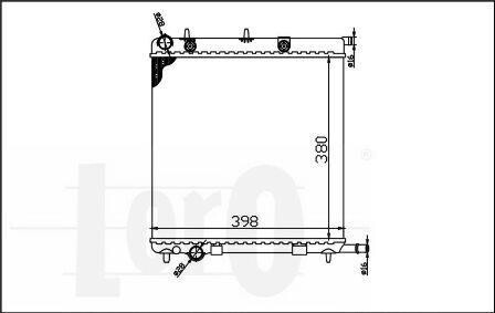 Радіатор охолодження двигуна C2/C3 1.1i/1.4i 02- DEPO 038-017-0006