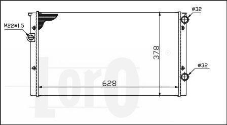 Радіатор води Golf III -99 1.9TDI (358x377x34) (-AC) DEPO 053-017-0006