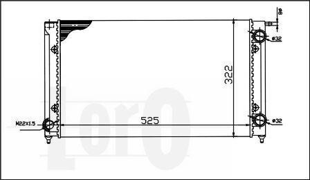 Радіатор охолодження двигуна Caddy/Golf/Jetta 1.5-1.8/1.6D/1.8D 79-91 DEPO 053-017-0058