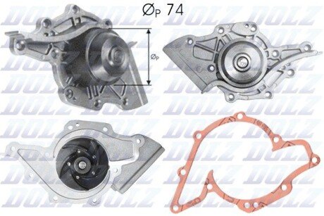 AUDI помпа води 100 3.6,4.2 93- DOLZ A-175