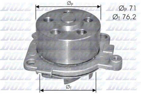 FIAT помпа води Alfa, Bravo,Brava 1.8 16V 95- DOLZ S-210