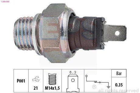 OPEL датчик тиск.мастила OPEL VOLVO RENAULT PEUGEOT SAAB EPS 1.800.006