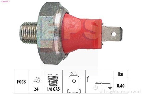 Датчик тиску масла Hyundai Pony/Accent/Toyota Coro EPS 1.800.017