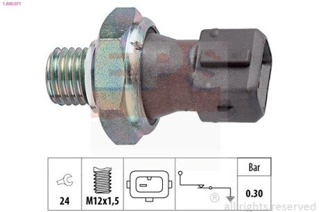 BMW датчик двління мастила 1 E81/87,3 E30/36/46/90/F30,4,5 E28/34/39/60/F10,6,7,X1/3/5/6 EPS 1.800.071