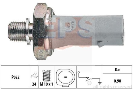 VW датчик тиску мастила Audi A4/5/6/8,Q5/7,Skoda SuperB,Golf IV,T5,Passat,Touareg 99- EPS 1.800.134