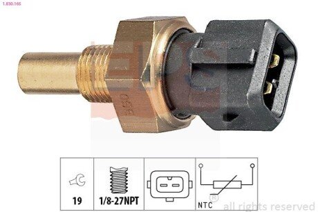 FORD датчик температури води 1.6-2.0 /ZETEC/чорний EPS 1.830.165