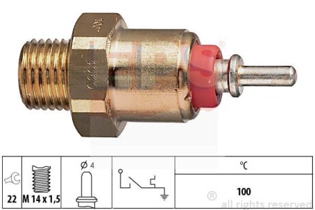 DB датчик температури води (червоний) 100&quot;C M103/OM601-603/616 EPS 1.840.069