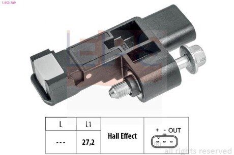 CITROEN Датчик імпульсів C4 1.6 14-, PEUGEOT 208 1.6 15-19 EPS 1.953.789