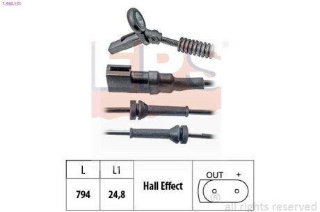 FORD датчик ABS передн.Fusion 02- EPS 1.960.151