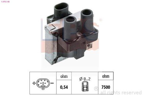 FIAT котушка запалювання Alfa Romeo 33,Doblo,Palio,Punto,Tempra,Tipo 1.1/2.0 91- EPS 1.970.146