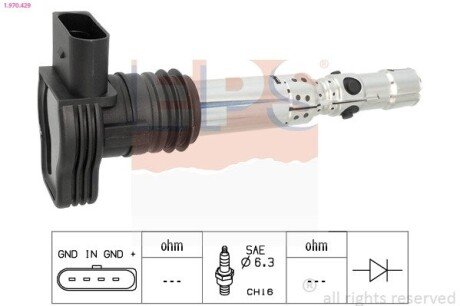 VW котушка запалювання AUDI, SEAT, SKODA, VW EPS 1.970.429