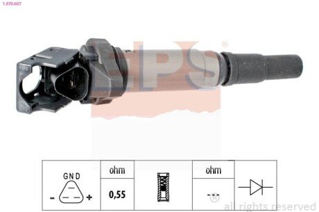 BMW котушка запалювання E60/E61/E90/E91,F10,X1/3/5 E70 3.0 EPS 1.970.607