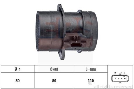 VW витратомір повітря VW 2,0TDI 05-,Audi,Skoda EPS 1.991.446 (фото 1)