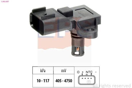 LANDROVER датчик тиску во впускному колекторі Range Rover 4,2 -12, FORD C-Max, Focus EPS 1.993.097