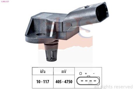 VW датчик тиску Audi A/2/3/4/5/6/7/8/Q5/Q7,Porsche Cayenne,Seat,Skoda,Caddy III,Golf V,VI,T5,Passat,Touran,Touareg 1.0/3.6 03- EPS 1.993.157