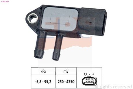 Датчик давления (CR) VW Passat, Jetta, Touareg, T5, 1,9-3,0TDi 03- EPS 1.993.263