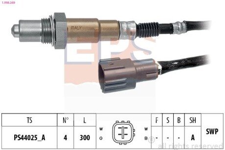 TOYOTA лямбда-зонд (4 конт.) Avensis 2,0 -03, Camry,Carina,RAV4 EPS 1.998.269