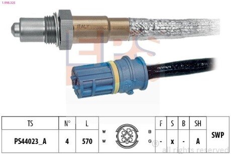 BMW Лямбда-зонд 1 (E81) 130 i 06-11, 3 (E90) 325 i 07-11, X1 (E84) xDrive 25 i 10-11 EPS 1.998.325