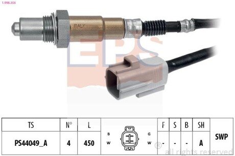 Лямбда-зонд MITSUBISHI Lancer 1,5 08- EPS 1.998.356