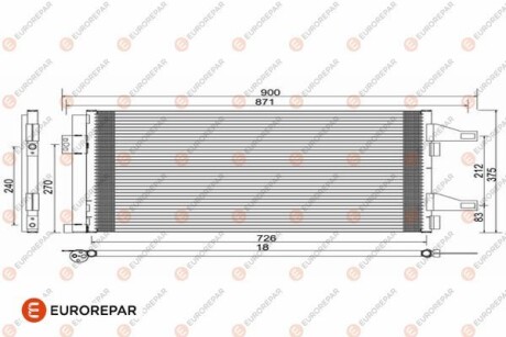 Радіатор кондиціонера Citroen Jumper/Peugeot Boxer/Fiat Ducato 2.0-3.D 06- EUROREPAR 1610161780