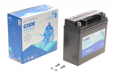 Акумуляторна батарея 18Ah/250A (181x77x167/+R/B0) (AGM) (мото) EXIDE AGM12-18