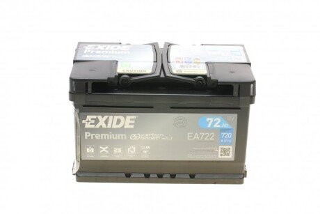 АКБ 6СТ-72 R+ (пт720) (необслуг) (низький) Premium EXIDE EA722