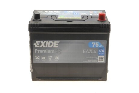 АКБ 6СТ-75 R+ (пт630) (необслуг) Asia Premium EXIDE EA754