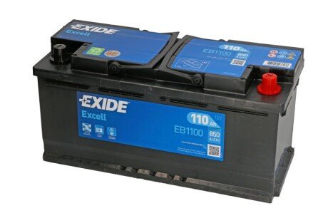 АКБ 6СТ-110 R+ (пт850) (необслуг)(392х175х190) EXCELL EXIDE EB1100