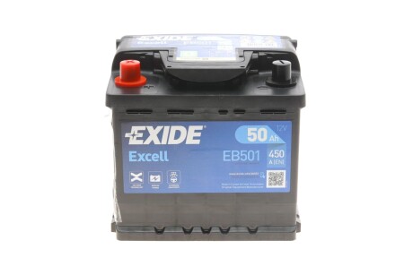 Акумуляторна батарея 50Ah/450A (207x175x190/+L/B13) Excell EXIDE EB501 (фото 1)