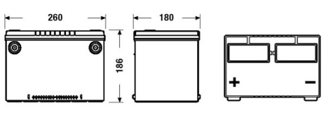 Акумуляторна батарея 70Ah/740A (260x180x186/+L/B7) Excell EXIDE EB708