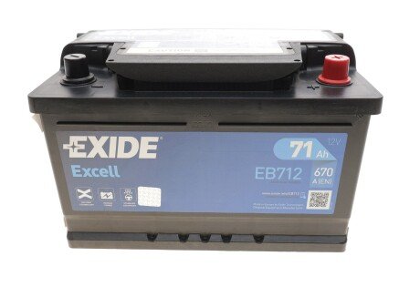 Акумулятор EXCELL 12V/71Ah/670A EXIDE EB712