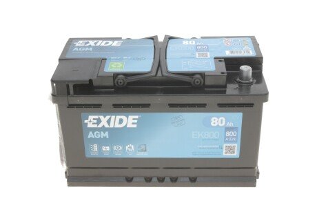 Акумулятор 80Ah-12v AGM (315х175х190), R, EN800 EXIDE EK800