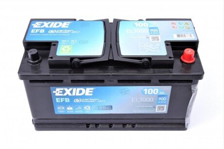 Акумуляторна батарея 100Ah/900A (353x175x190/+R/B13) (Start-Stop EFB) EXIDE EL1000