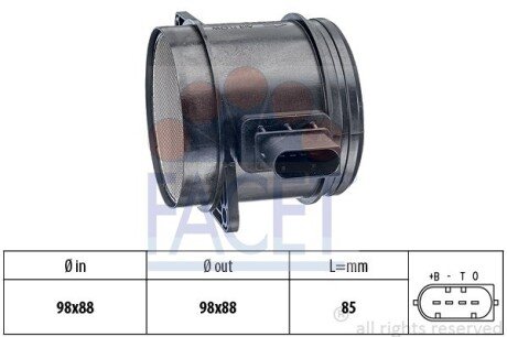 Витратомір повітря BMW 3/5/X3/X5 2.0/3.0 d 04-> (10.1348) FACET 101348