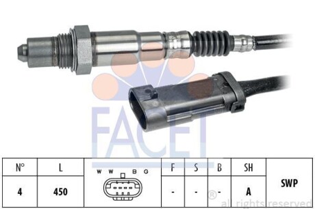 Датчик кислорода (лямбда-зонд) Renault Duster (11-), Megane II (03-) K4M 1.6 16V FACET 108281