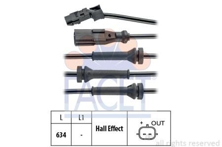 Датчик ABS Clio III (05-14)/Logan (04-) FACET 210056