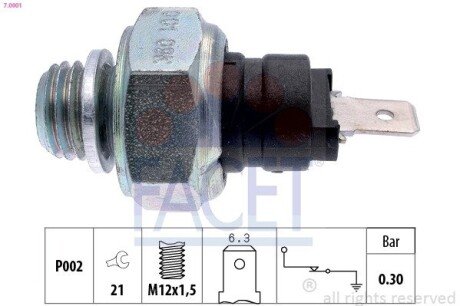 Датчик тиску оливи OM 601/611 >03 FACET 70001