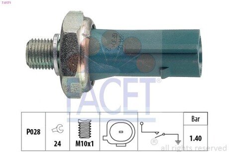 Датчик тиску оливи FACET 7.0171