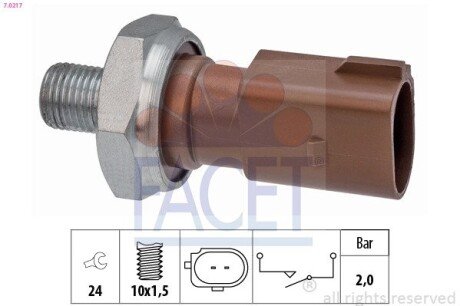 Датчик тиску оливи (2.0 bar) Golf/Passat/Octavia 1.6/2.0TDI 12- (7.0217) FACET 70217