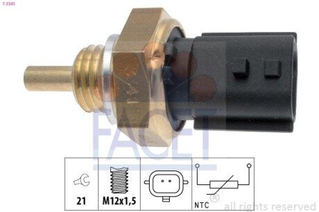 Датчик температури (2 конт./чорний) Trafic/Logan/Duster 1.2-2.0 02- (7.3341) FACET 73341